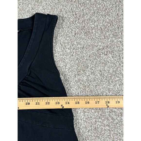 Athleta Senorita Dress Womens Medium Black Sleeveless V Neck Organic Cotton - Picture 4 of 6